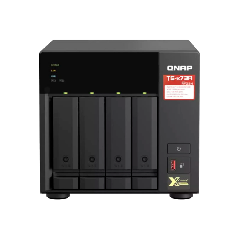 NAS Torre 4-BAY QNAP TS-473A-8G CPU AMD Ryzen V1500B 4-CORE 2.2GHZ RAM 8GB (MAX 64GB) 2 x 2,5GbE