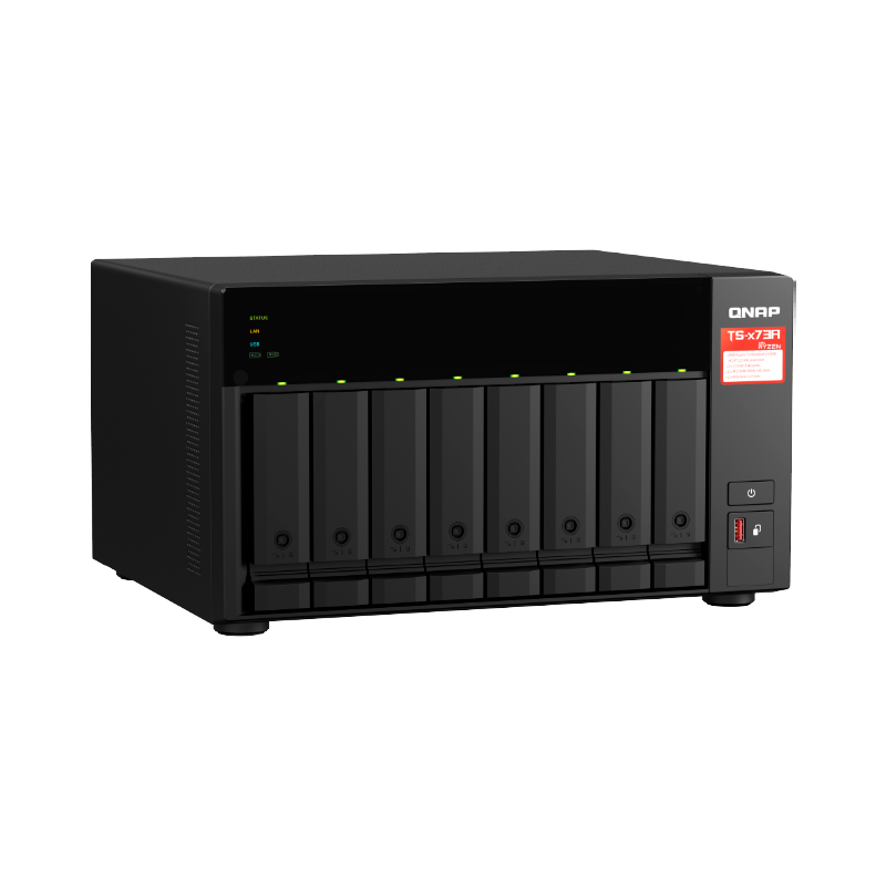 NAS Torre 8-BAY QNAP TS-873A-8G CPU AMD Ryzen V1500B 4-CORE 2.2GHZ RAM 8GB (MAX 64GB), 2 x 2,5GbE