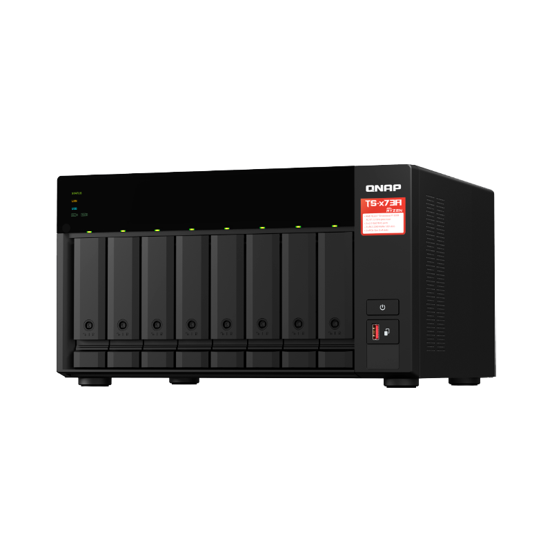 NAS Torre 8-BAY QNAP TS-873A-8G CPU AMD Ryzen V1500B 4-CORE 2.2GHZ RAM 8GB (MAX 64GB), 2 x 2,5GbE