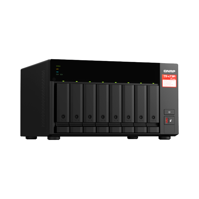 NAS Torre 8-BAY QNAP TS-873A-8G CPU AMD Ryzen V1500B 4-CORE 2.2GHZ RAM 8GB (MAX 64GB), 2 x 2,5GbE