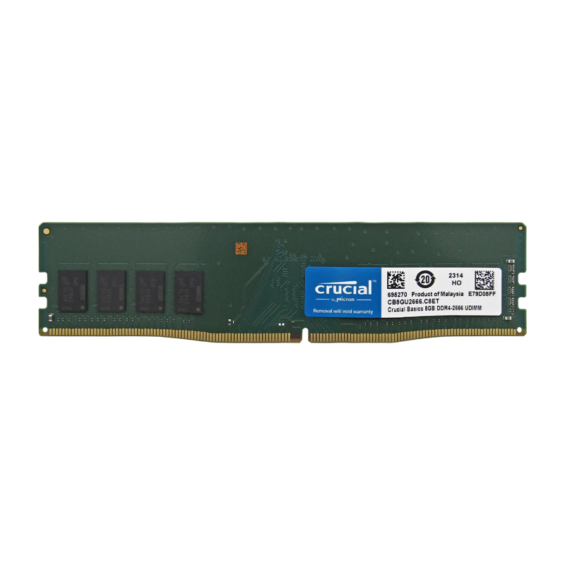 Memoria RAM para Desktop DDR4 PC4-21300 8GB 2666MHZ CL19 1.2V Crucial Basics CB8GU2666