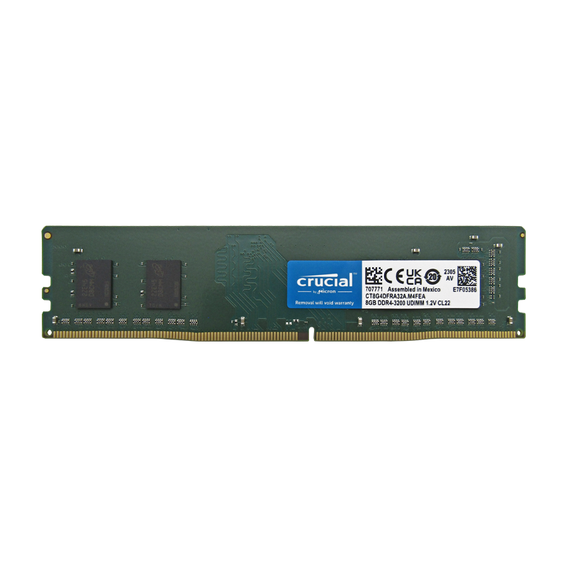 Memoria RAM para desktop DDR4 PC4-25600 8GB 3200MHZ CL22 1.2V Crucial CT8G4DFRA32A