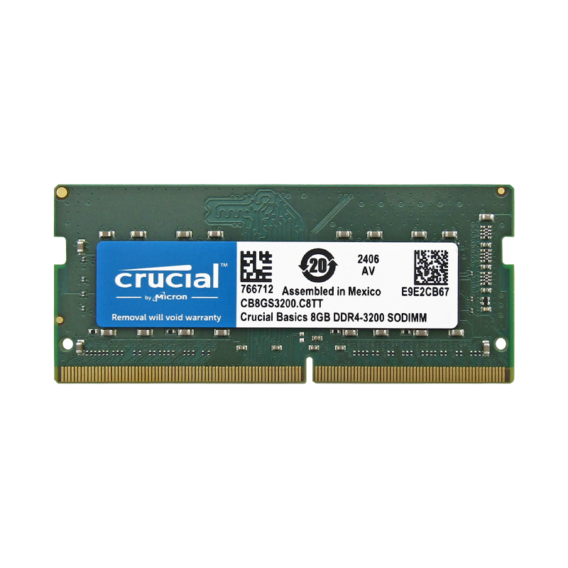 Memoria RAM para Laptop DDR4 PC4-25600 8GB 3200MHZ CL19 1.2V LAPTOP CRUCIAL BASICS CB8GS3200