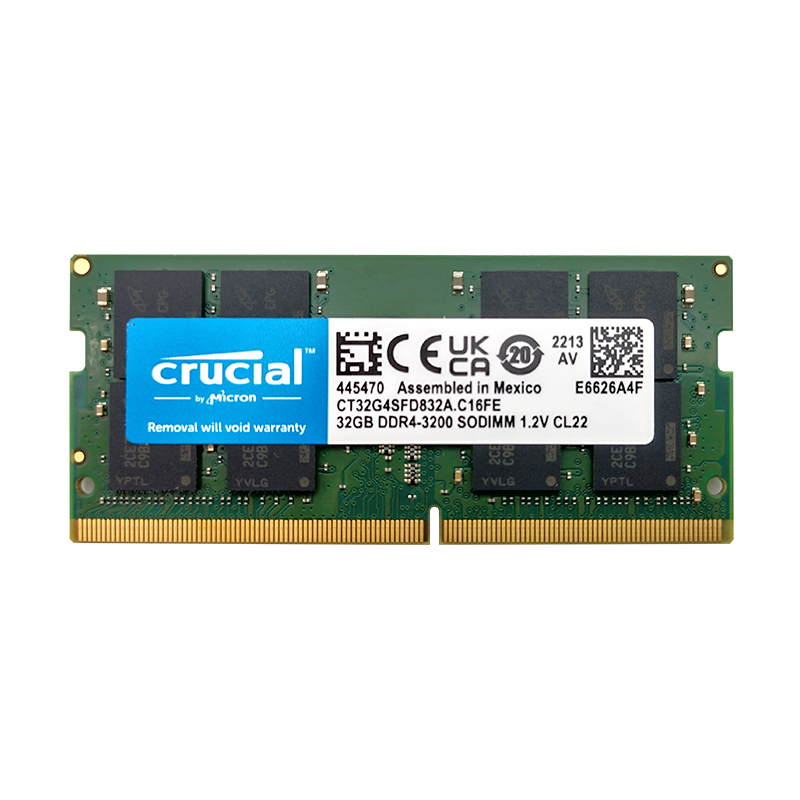 Memoria RAM para portátil DDR4 PC4-25600 32GB 3200MHZ CL22 1.2V laptop Crucial CT32G4SFD832A