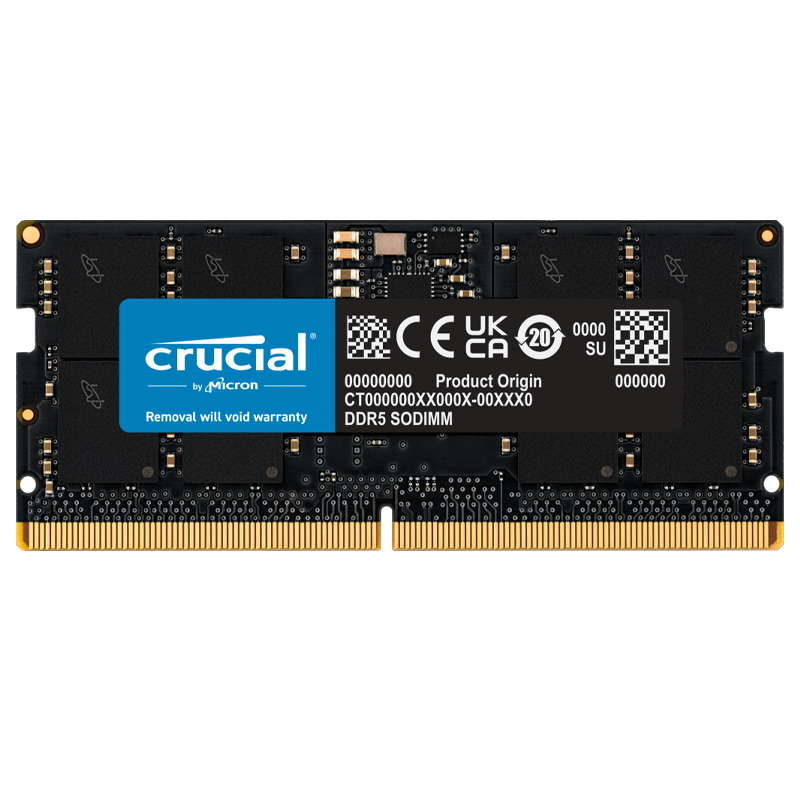 Memoria RAM para portátil DDR5 PC5-38400 16GB 4800MHZ CL40 1.1V laptop Crucial CT16G48C40S5