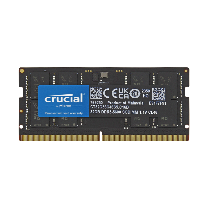 Memoria RAM para Laptop DDR5 PC5-44800 32GB 5600MHZ CL36 1.1V LAPTOP CRUCIAL CT32G56C46S5