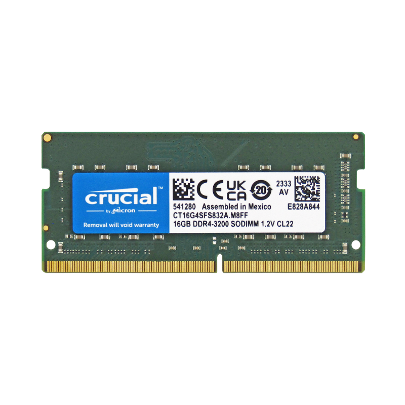 Memoria RAM para Laptop DDR4 PC4-25600 16GB 3200MHZ CL22 1.2V 16C LAPTOP CRUCIAL CT16G4SFS832A (LAPTOPS)