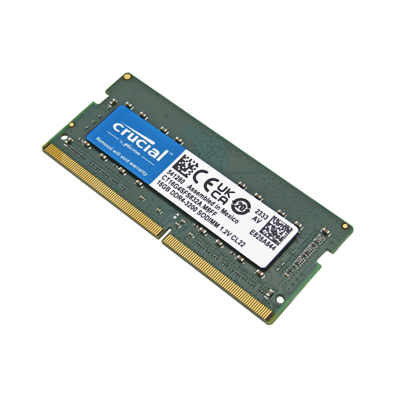 Memoria RAM para Laptop DDR4 PC4-25600 16GB 3200MHZ CL22 1.2V 16C LAPTOP CRUCIAL CT16G4SFS832A (LAPTOPS)