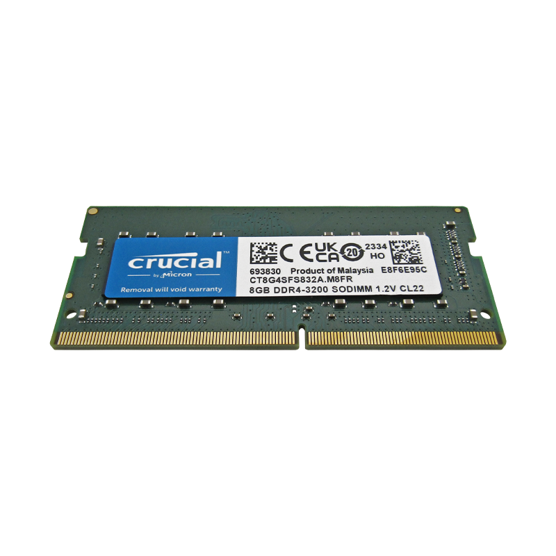 Memoria RAM para Laptop DDR4 PC4-25600 8GB 3200MHZ CL22 1.2V 8C LAPTOP CRUCIAL CT8G4SFS832A