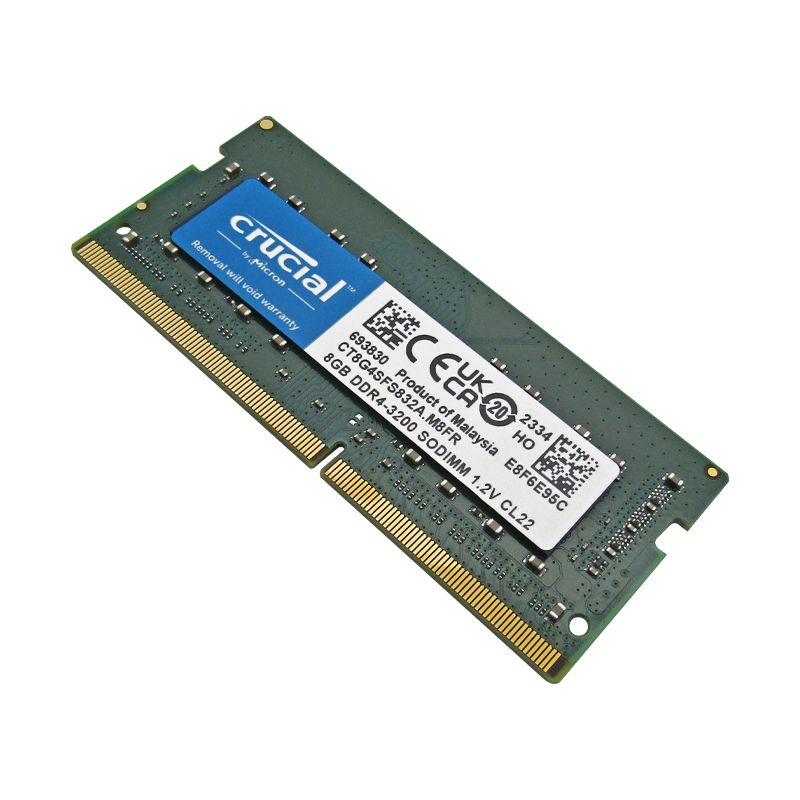 Memoria RAM para Laptop DDR4 PC4-25600 8GB 3200MHZ CL22 1.2V 8C LAPTOP CRUCIAL CT8G4SFS832A