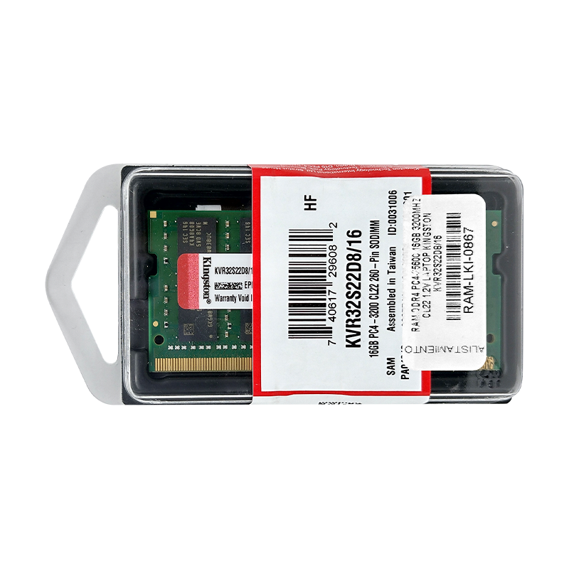 Memoria RAM para portátil DDR4 PC4-25600 16GB 3200MHZ CL22 1.2V Kingston KVR32S22D8/16