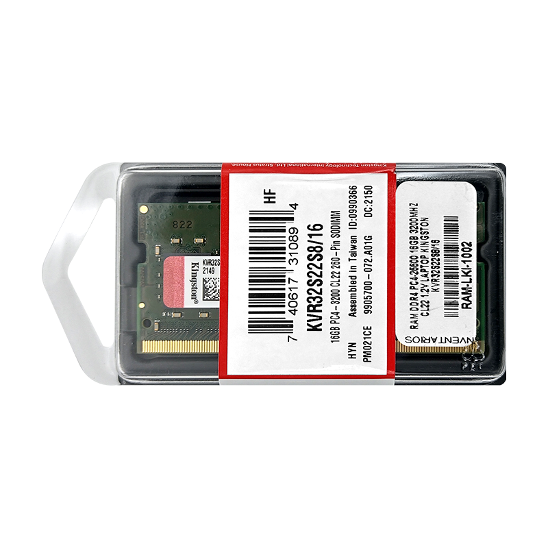 Memoria RAM para portátil DDR4 PC4-25600 16GB 3200MHZ CL22 1.2V laptop, marca Kingston KVR32S22S8/16