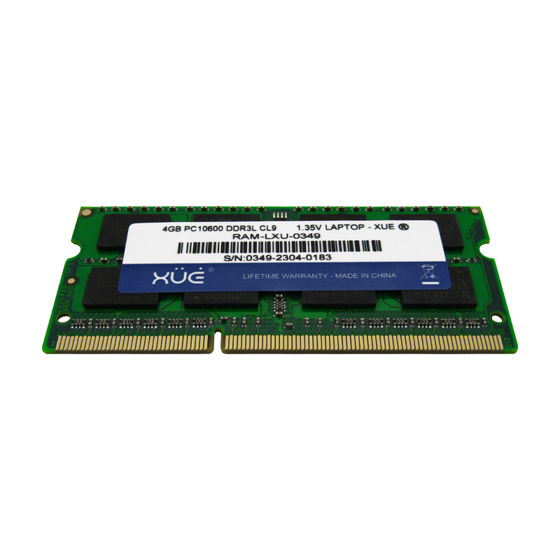 Memoria RAM para Portátil DDR3L PC10600 4GB 1333Mhz CL9 1.5/1.35V Laptop, marca XUE® (16 Chip)