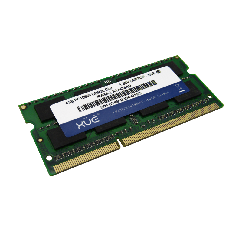 Memoria RAM para Portátil DDR3L PC10600 4GB 1333Mhz CL9 1.5/1.35V Laptop, marca XUE® (16 Chip)