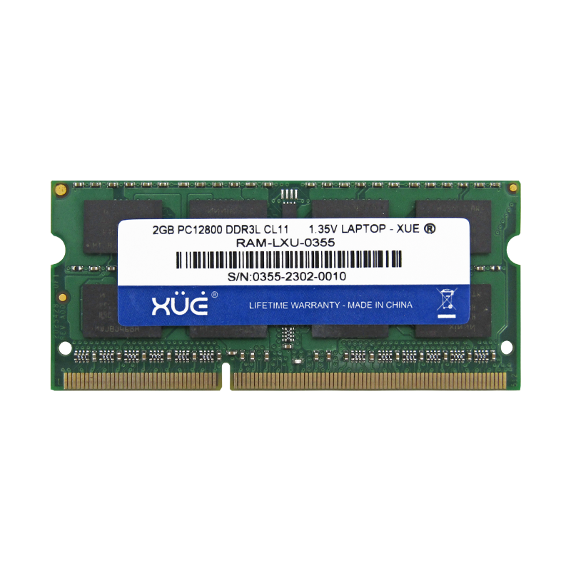 Memoria RAM para Portátil DDR3L PC12800 2GB 1600Mhz CL11 1.5/1.35V, marca XUE® Laptop