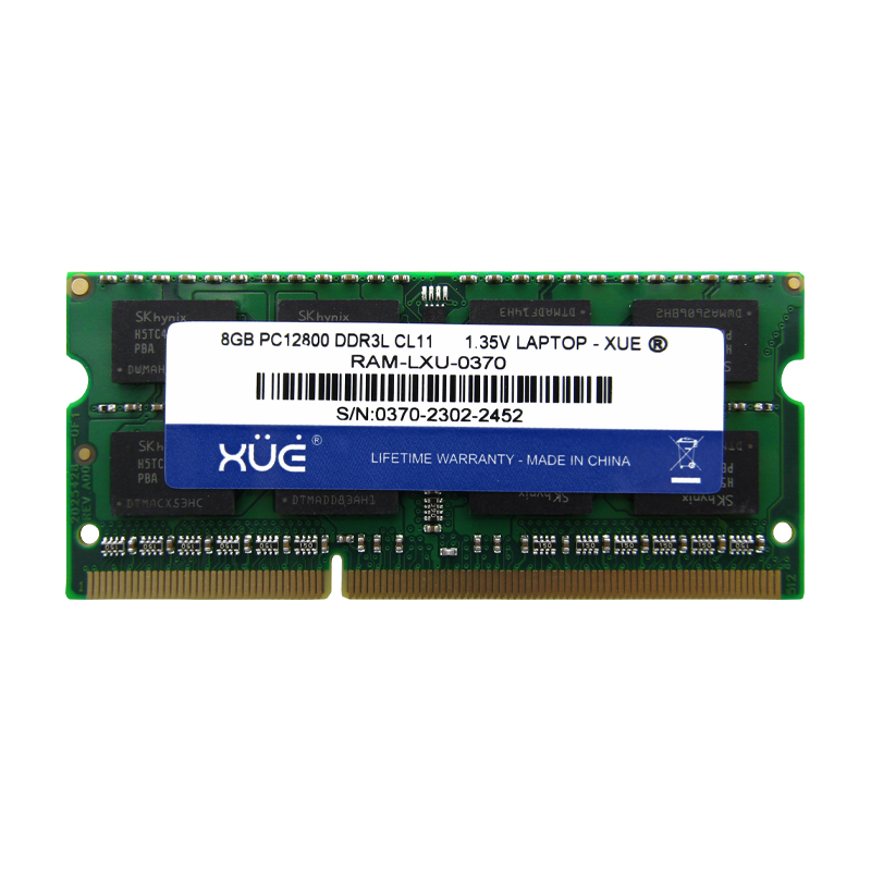 Memoria RAM para Portátil DDR3L PC12800 8GB 1600Mhz CL11 1.5/1.35V Laptop, marca XUE®