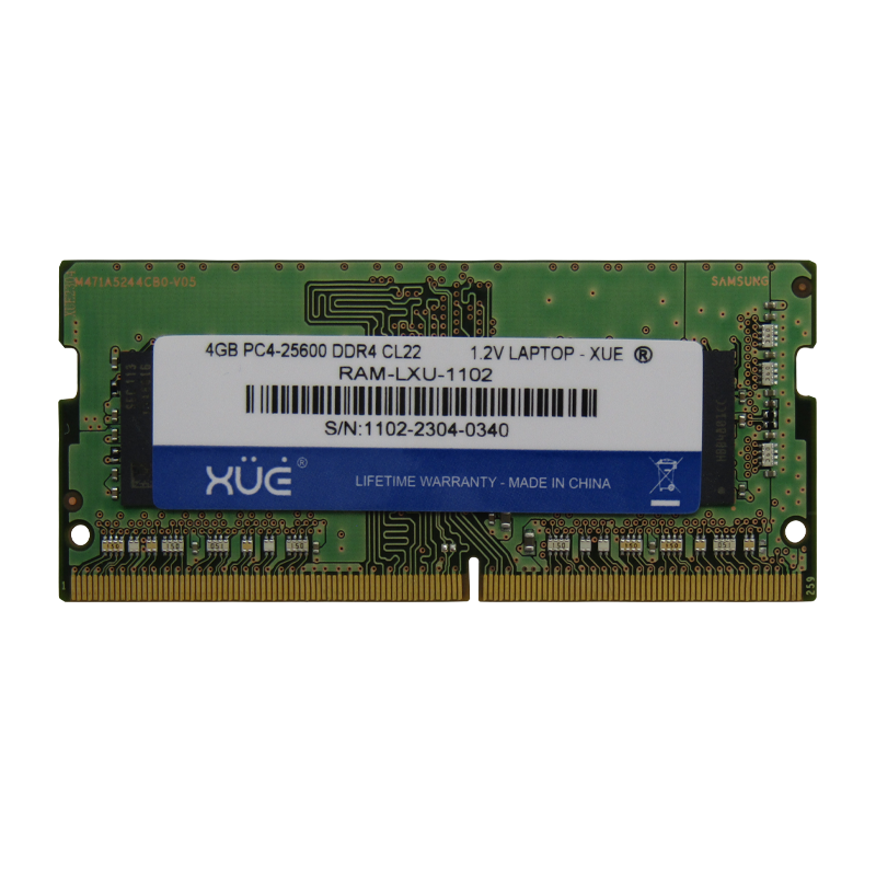 Memoria RAM para Portátil DDR4 PC4-25600 4GB 3200MHZ CL22 1.2V 8C LAPTOP XUE®