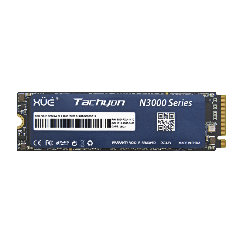 Disco de Estado Sólido SSD PCI-E 3.0 M.2 2280 512GB NVME XUE® TACHYON N3000/512GB 3500/3100MB/S (TRAY PACKING) SIN EMPAQUE
