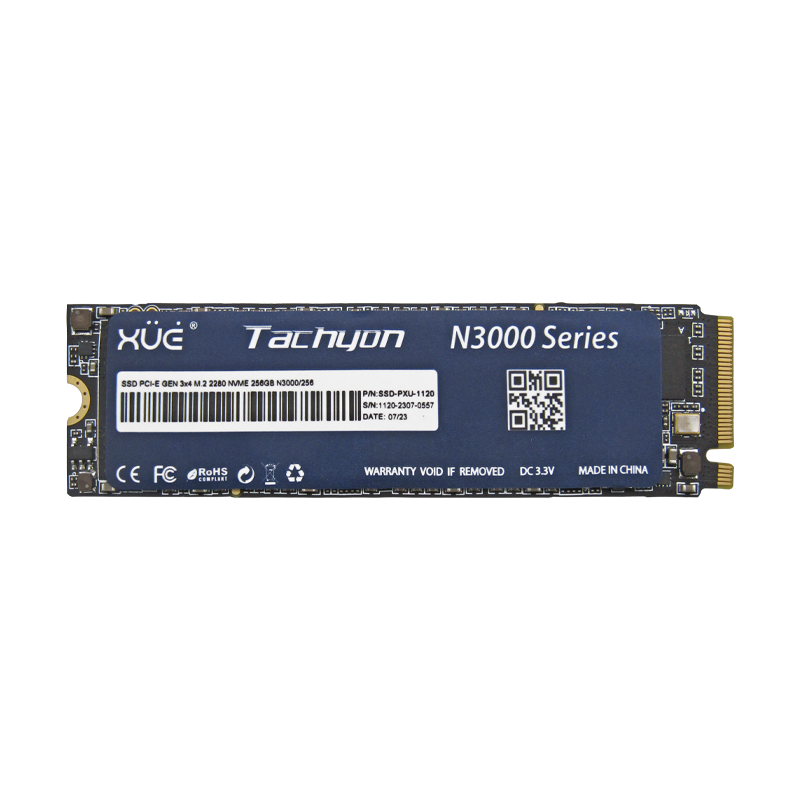 Disco de Estado Sólido SSD PCI-E 3.0 M.2 2280 256GB NVME XUE® TACHYON N3000/256GB 3100/1400MB/S (TRAY PACKING)