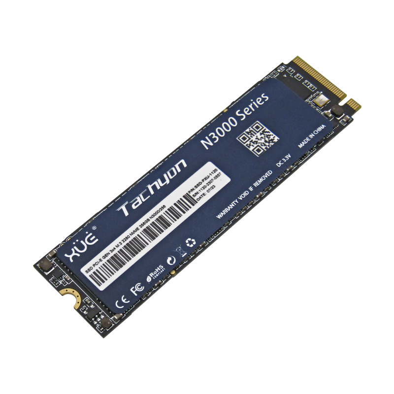 Disco de Estado Sólido SSD PCI-E 3.0 M.2 2280 256GB NVME XUE® TACHYON N3000/256GB 3100/1400MB/S (TRAY PACKING)