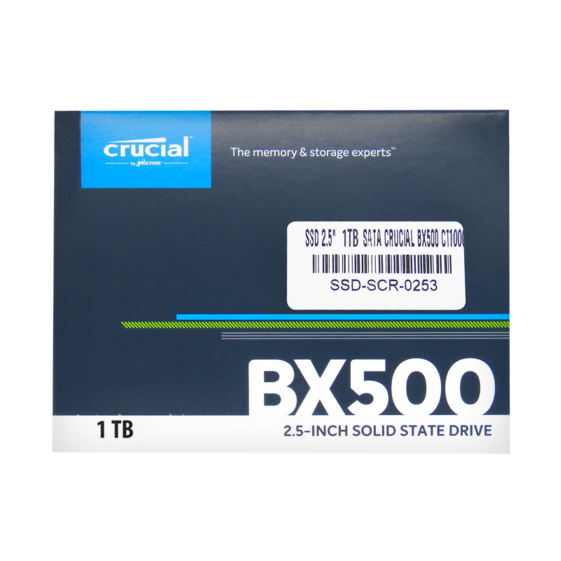 Disco de Estado Sólido SSD 2.5 1TB SATA CRUCIAL BX500 CT1000BX500SSD1 560 MB/S