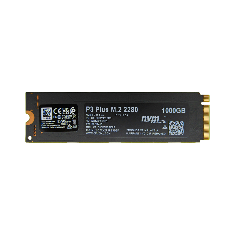 Disco de estado Sólido SSD PCI-E 4.0 M.2 2280 1TB NVME CRUCIAL P3 PLUS CT1000P3PSSD8 5.000 MB/S