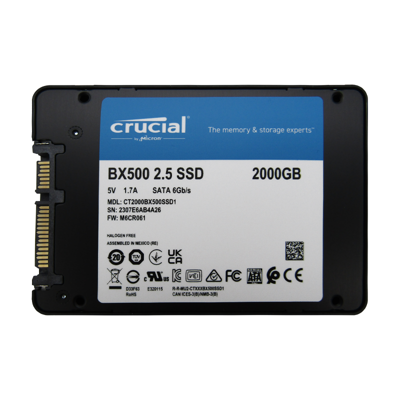 Disco de Estado Sólido SSD 2.5 2000GB SATA CRUCIAL BX500 CT2000BX500SSD1