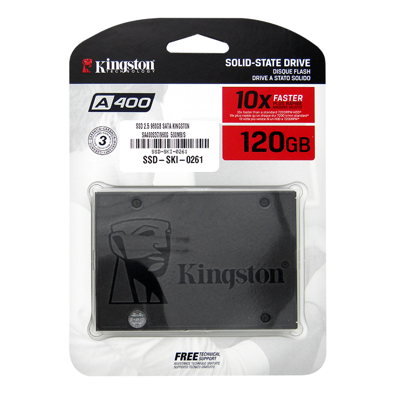 Disco de Estado Sólido SSD 2.5 960GB SATA Kingston SA400S37/960G 500MB/S