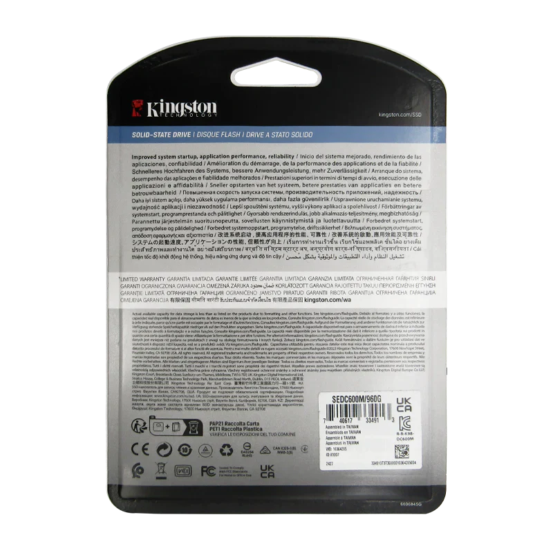 Disco de Estado Sólido para servidor 2.5 960GB SATA KINGSTON DC600M SEDC600M/960G 560/530Mbs