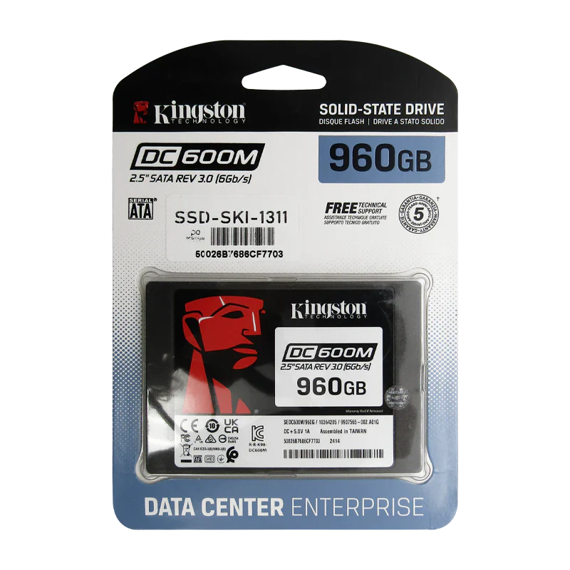 Disco de Estado Sólido para servidor 2.5 960GB SATA KINGSTON DC600M SEDC600M/960G 560/530Mbs