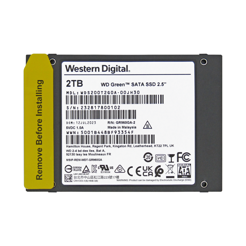 Disco de Estado Sólido SSD 2.5 2TB SATA WD GREEN WDS200T2G0A 540 MB/S