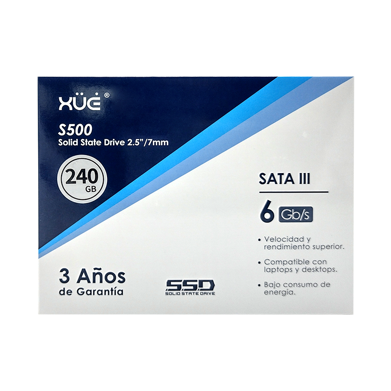 Disco de Estado Sólido SSD 2.5 256GB SATA BLINK S500/240 550MB/S Marca XUE®
