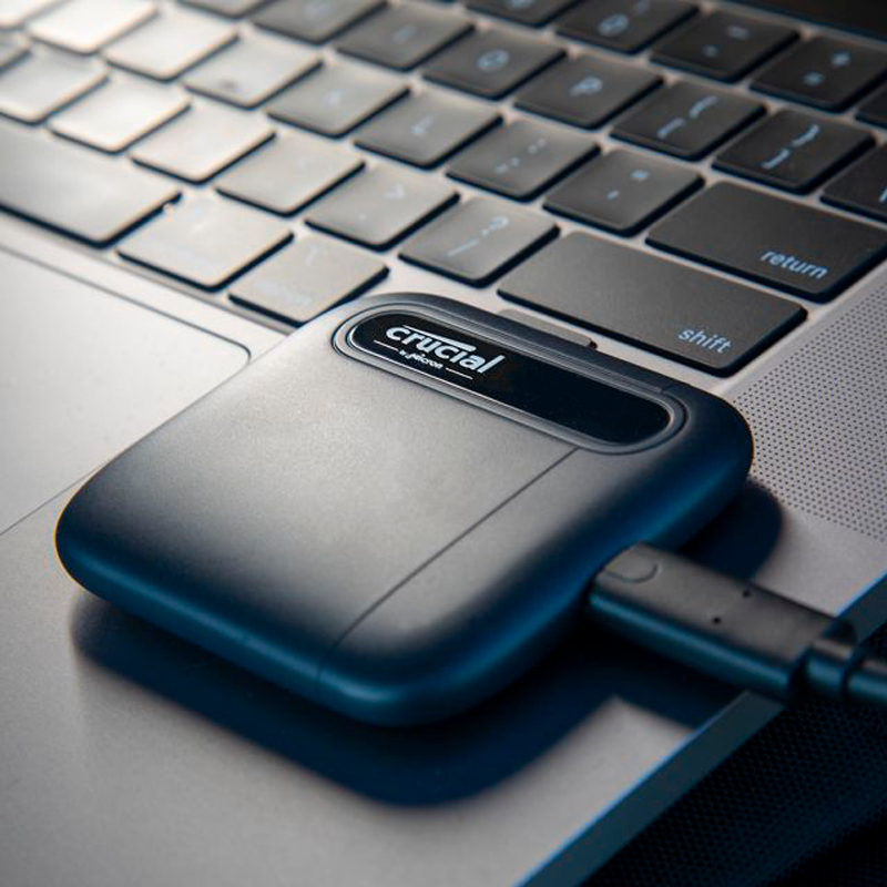 SSD externo USB 3.2 TIPO C 4TB EXT. CRUCIAL X6 CT4000X6SSD9 800MB/s (NEGRO)