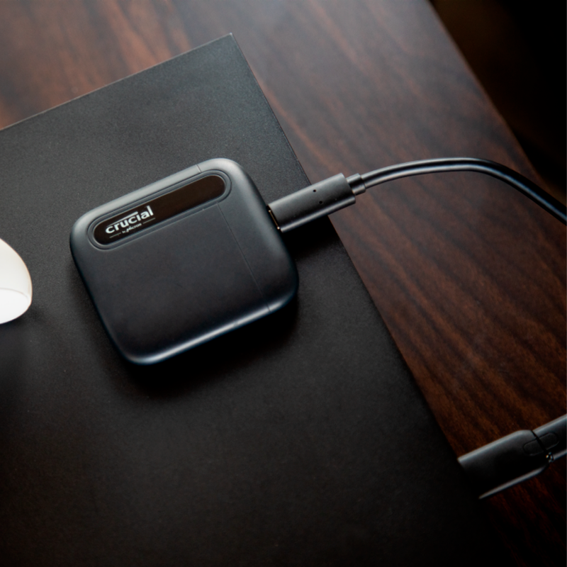 SSD externo USB 3.2 TIPO C 4TB EXT. CRUCIAL X6 CT4000X6SSD9 800MB/s (NEGRO)