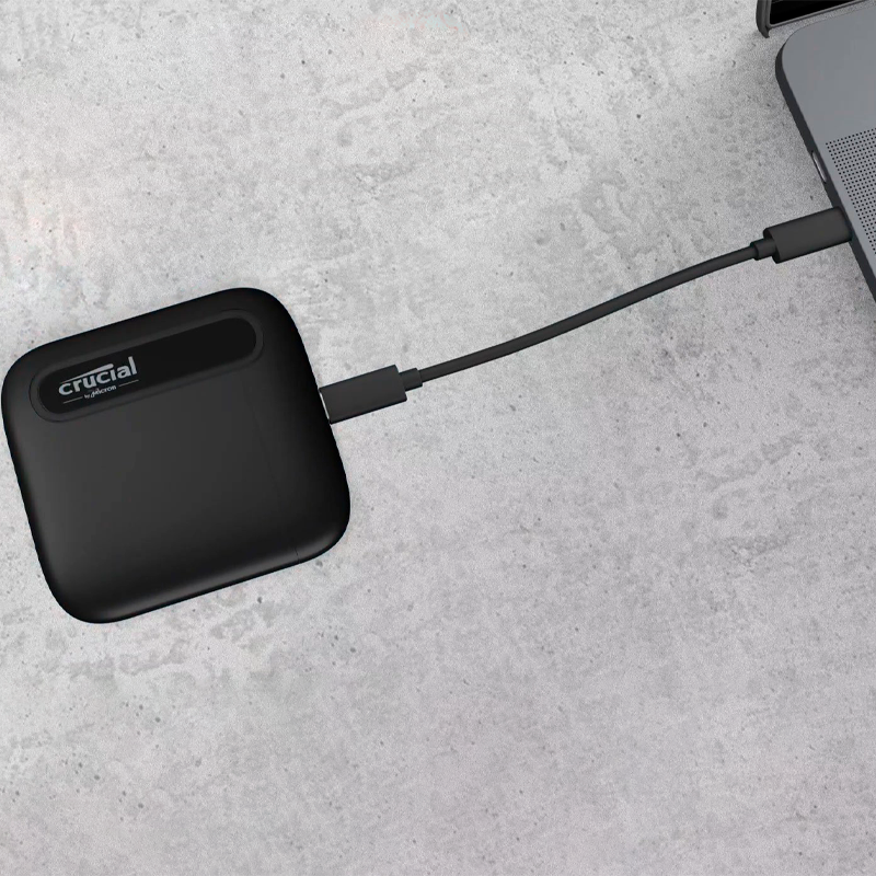 SSD externo USB 3.2 TIPO C 4TB EXT. CRUCIAL X6 CT4000X6SSD9 800MB/s (NEGRO)