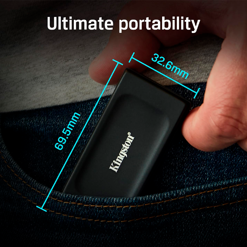 Disco de Estado Solido SSD USB 3.2 GEN 2 TIPO C 1TB EXT. KINGSTON SXS1000/1000G 1050/1000MB/s