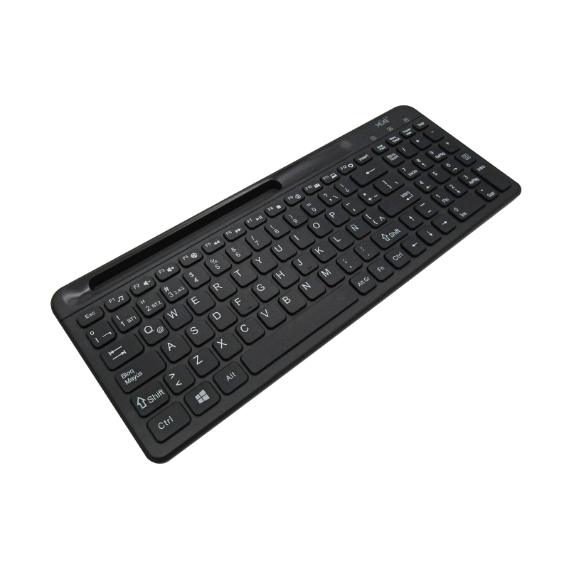 Combo Teclado Externo Wireless  Compacto LATAM + Mouse 1600DPI, 2.4GHZ + BT 5.0, Batería 500MAH, USB-C, Color Negro, W1500 XUE®