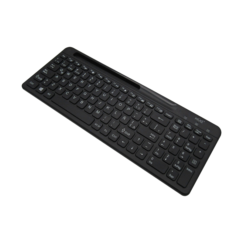 Combo Teclado Externo Wireless  Compacto LATAM + Mouse 1600DPI, 2.4GHZ + BT 5.0, Batería 500MAH, USB-C, Color Negro, W1500 XUE®
