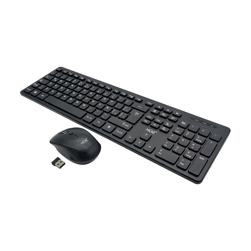 COMBO TECLADO INALAMBRICO DESKTOP LATAM + MOUSE 1600DPI XUE® PRO W1300