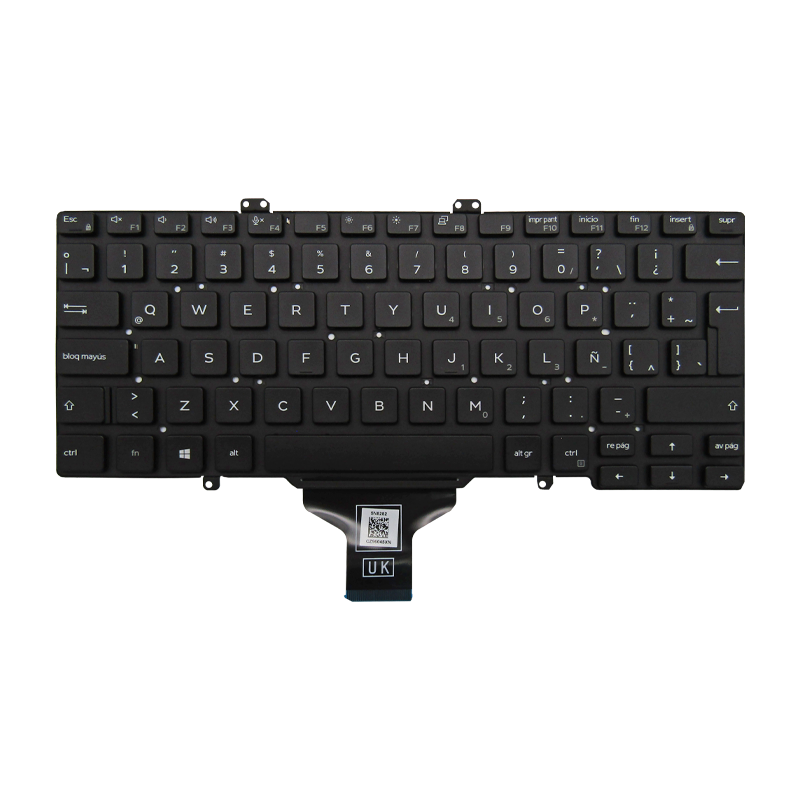 Teclado para portátil DELL LAT 7400 3400 5400 7410 V5H1J i5-8 Sin Marco, Idioma Español, Color Negro LA 0NXW9P (ORG)