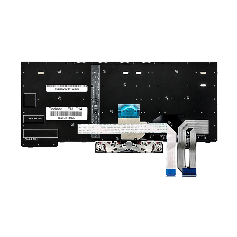 Teclado para portátil Lenovo T14 P14S Gen 1 5N20V44192 con marco con Trackpoint negro Español (ORG)