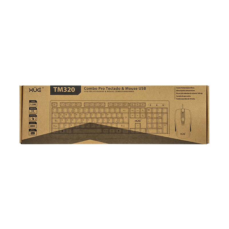 COMBO TECLADO USB 2.0 DESKTOP LA + MOUSE XUE® TM320