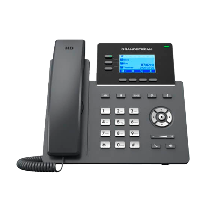 Teléfono IP Grandstream grado Operador, 3 LÍNEAS SIP CON 6 CUENTAS, PUERTOS GIGABIT, CODEC OPUS, IPV4/IPV6 CON GESTIÓN EN LA NUBE GDMS GRP2603 GRANDSTREAM