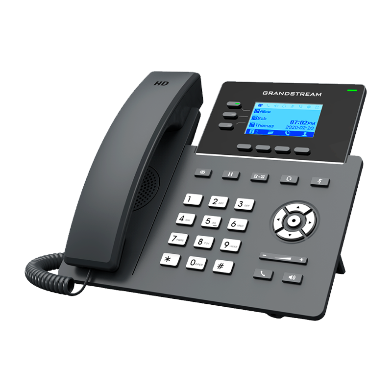 Teléfono IP Grandstream grado Operador, 3 LÍNEAS SIP CON 6 CUENTAS, PUERTOS GIGABIT, CODEC OPUS, IPV4/IPV6 CON GESTIÓN EN LA NUBE GDMS GRP2603 GRANDSTREAM