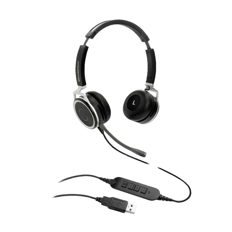 Diadema Dual USB con control de volumen y cancelación de ruido, LUZ DE OCUPADO INTEGRADA INTEGRADA GUV3005 GRANDSTREAM