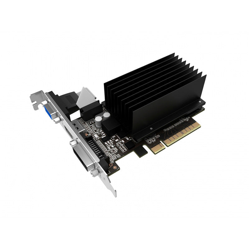 Tarjeta de Video PCIe DDR3 2GB PALIT NVIDIA GeForce GT710 VGA/DVI/HDMI Low Profile NEAT7100HD46-2080H (Heatsink)