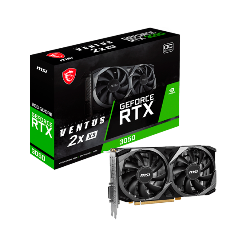 Tarjeta de Video PCIE GDDR6 8GB MSI NVIDIA GEFORCE RTX 3050 VENTUS 2x OC